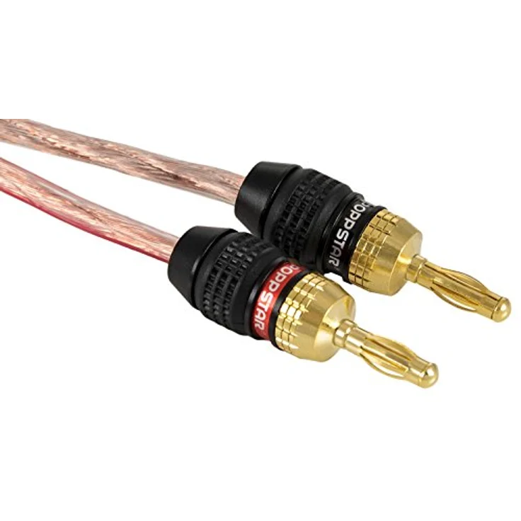 Poppstar 4x High End Bananenstecker (geschirmt), Bananas für Lautsprecherkabel (bis 6 mm²), Lautsprecher, AV Receiver, 24k vergoldet (2x schwarz, 2x rot) – Bild 4
