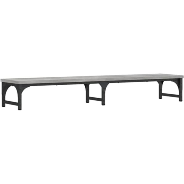 vidaXL Monitorständer Grau Sonoma, ergonomische Bildschirmhalterung aus Holzwerkstoff mit verstellbaren Beinen, 105x23x15,5 cm – Bild 7