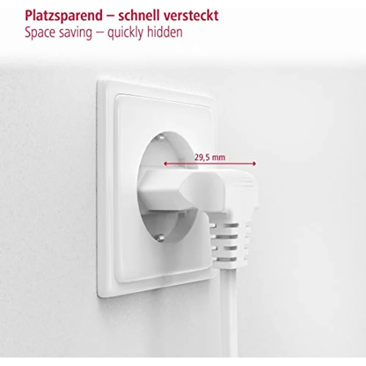Hama Euro-Netzkabel (2-polig, 5 m, beidseitig 90 Grad gewinkelt, Netzstecker auf Euro 8 Doppelbuchse mit Schutzkontakt, Stromkabel) weiß – Bild 5