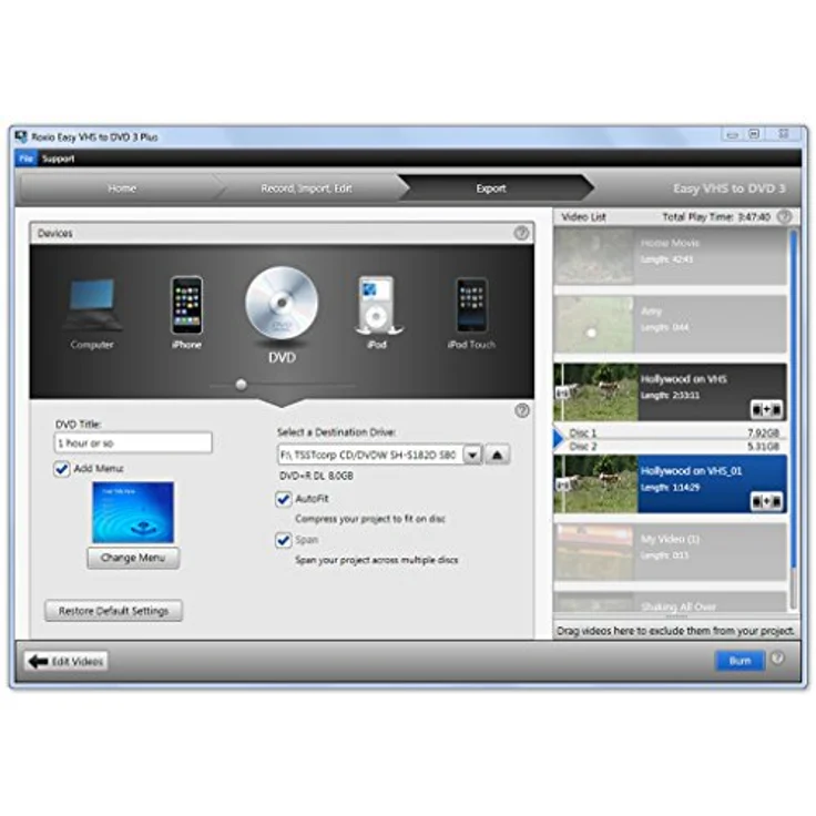 Roxio Easy VHS to DVD 3 Plus Videoschnittsoftware für Apple iPad/iPod Touch/iPhone und Android – Bild 4