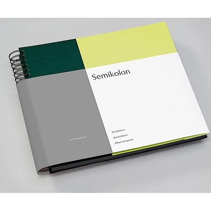 Semikolon 364853 Spiral Album Cutting Edge – 37,5x30,1 cm – Fotoalbum, 90 Seiten schwarz, Fotobuch, forest kiwi – Bild 2
