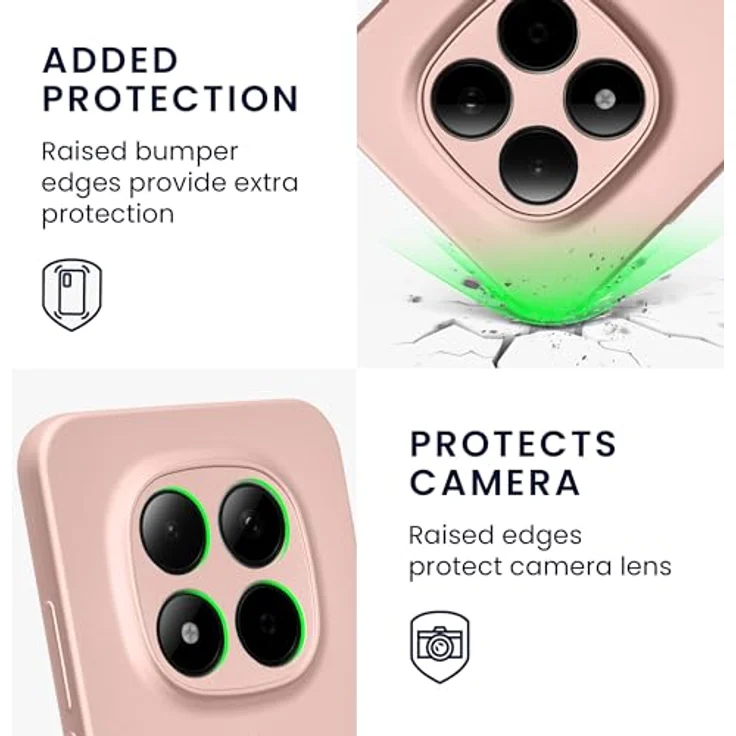 kwmobile Handyhülle für Xiaomi Redmi Note 15 Pro 5G, weiche Silikon Case in Metallic Rosegold mit reißfestem und rutschfestem Design – Bild 3