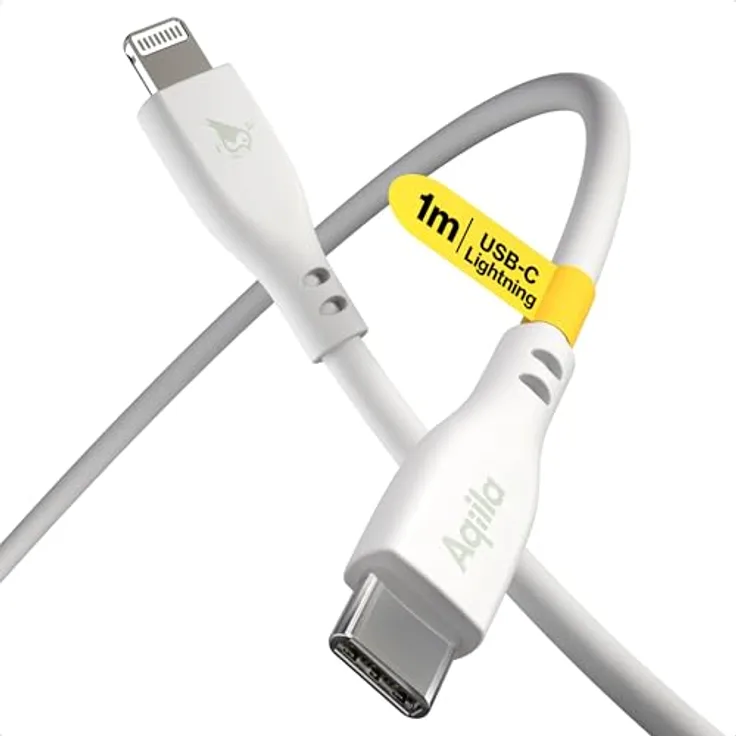 Aqiila Cablebird CS21, Lade-/Sync Kabel 60W, Type C zu Lightning, 1m, Weiß