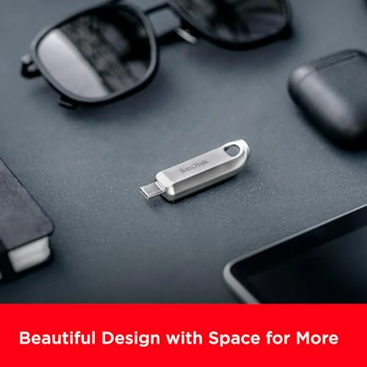 SanDisk Ultra Luxe USB-Type-C-Laufwerk 1 TB, USB-3.2-Gen-1, Metalldesign, 400 MB/s Lesen, Silber – Bild 4