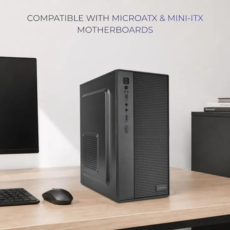 Tacens Anima AC7500, Mini Tower Gehäuse in Schwarz, micro ATX und Mini-ITX, 500 W, kompakte Abmessungen 180 mm x 350 mm – Bild 4