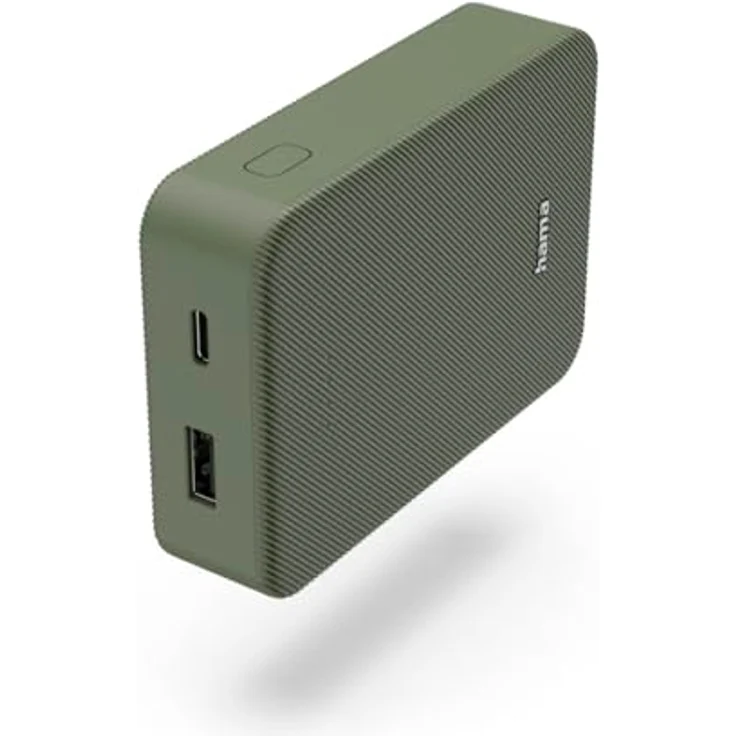 Hama Power Pack Colour 10", 10000mAh, 2 Ausgänge: USB-C, USB-A, Grün – Bild 1