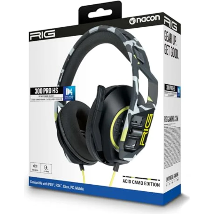 Nacon Gaming RIG 300 PRO HS, Kabelgebundenes Gaming Headset mit 40-mm-Treibern und hohem Tragekomfort, Mehrfarbig – Bild 3