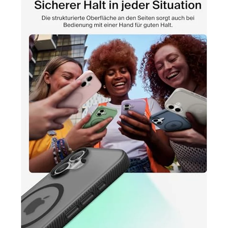 Belkin Grip Magn. Schutzhülle MSA034hqBK für iPhone 17, stoßfest, schwarz mit Kamerasteuerung und kabellosem Laden – Bild 4