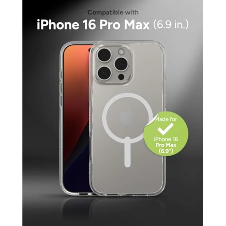 ZAGG Crystal Palace Snap, Graphen-verstärkte Hülle für iPhone 16 Pro Max [6.9-Inch], MagSafe kompatibel, kein Vergilben, Kratzfest, stoßfest, Abdeckung für die Rückseite (Transparent) – Bild 2