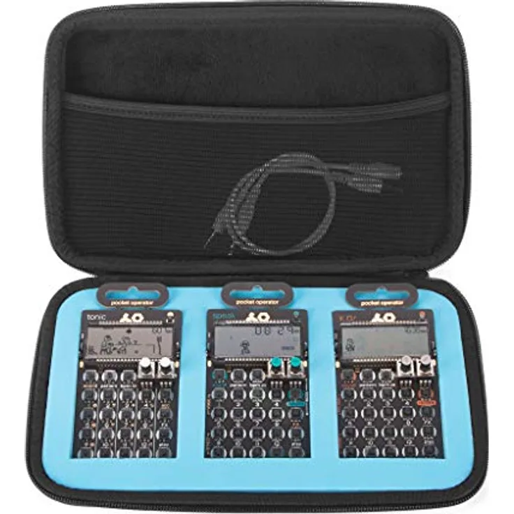 Analog Cases GLIDE Case für 3 Teenage Engineering Pocket Operators (Transporttasche/Etui aus langlebigem, hochwertigem EVA/Nylon, integrierte Netzttasche), Schwarz
