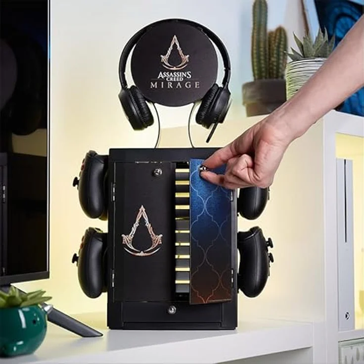 Numskull Assassin's Creed - Mirage Gaming Locker für bis zu 10 Spiele, schwarz – Bild 3