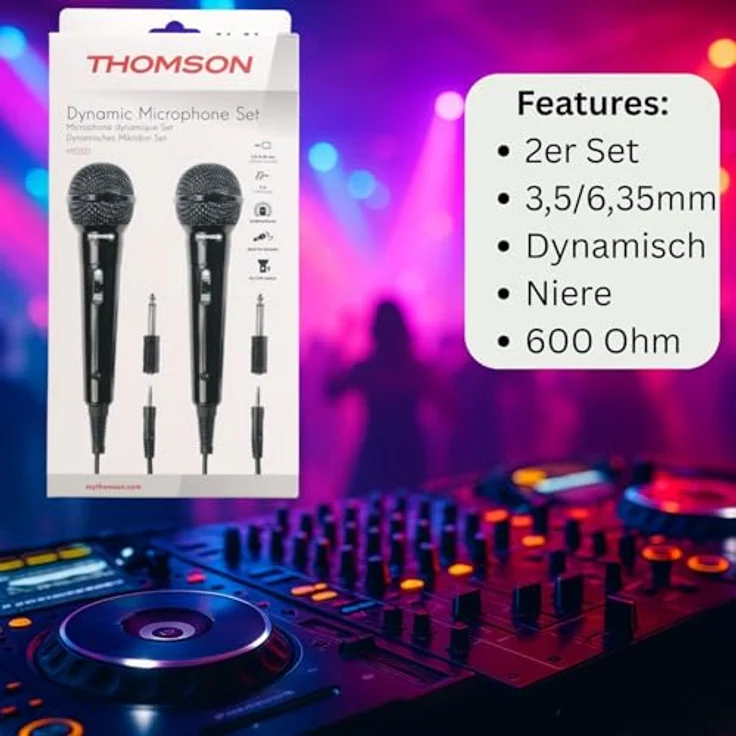 Thomson M135D Dynamisches Mikrofon, Karaoke, 2er-Pack – Bild 4