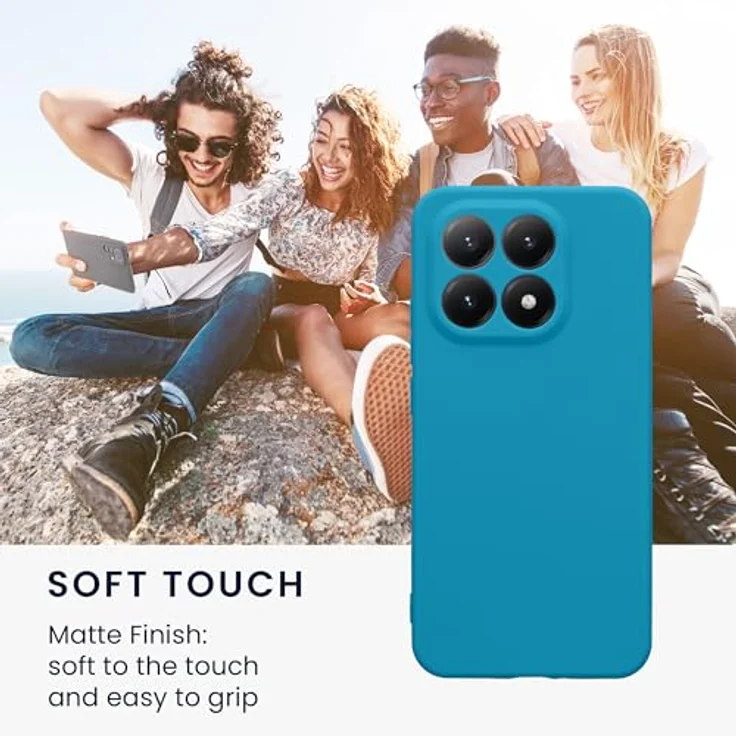 kwmobile Handyhülle für Xiaomi 15T, weiche Silikonhülle in Karibikblau, elastisch und reißfest mit präzisen Ausschnitten für Knöpfe und Kamera – Bild 4