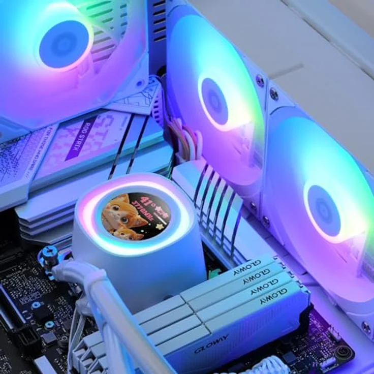 ID-COOLING FX240 LCD White, AIO CPU Flüssigkeitskühler mit 1,48-Zoll-Farb-LCD, ARGB-Beleuchtung für Intel und AMD – Bild 5