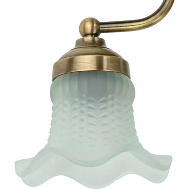 Licht-Erlebnisse Premium Deckenleuchte Messing Glas in Bronze Weiß H:23 cm E14 3-flmg blendarm wohnlich Florale Deckenlampe Esstisch – Bild 4