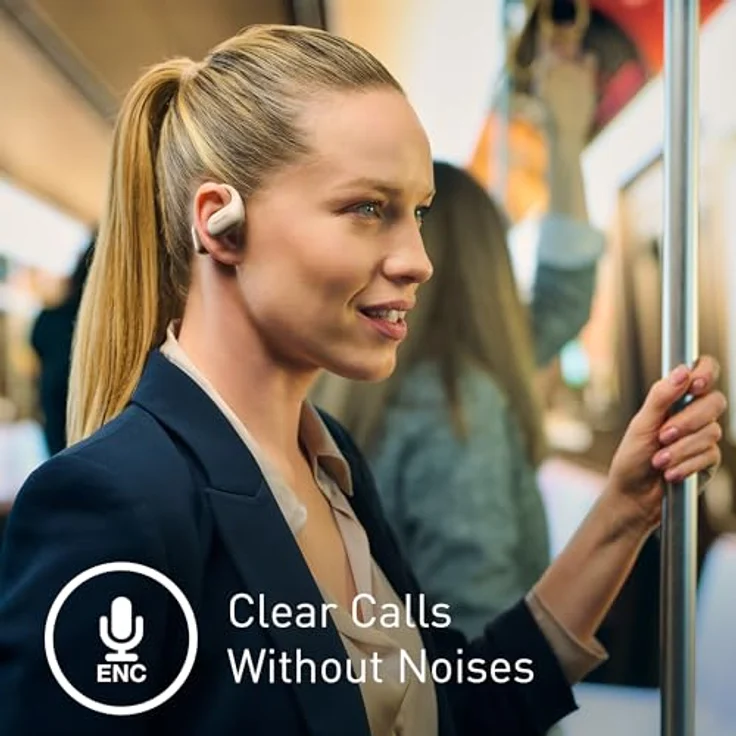 Panasonic RB-F10DE-C, True Wireless Bluetooth-Kopfhörer mit offenem Ohr, IPX4 wasserdicht, Multi-Punkt-Konnektivität, Umgebungsgeräuschunterdrückung, 25 Stunden Spielzeit, USB-C-Aufladung, Beige – Bild 3