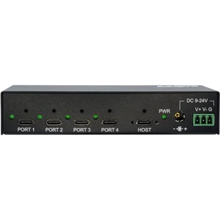 Exsys EX-12294HMS 4 Port USB 3.2 Metall HUB, 4x USB-C mit 15KV ESD Schutz, bis zu 3A pro Port, Wand- und Rackmontage – Bild 3