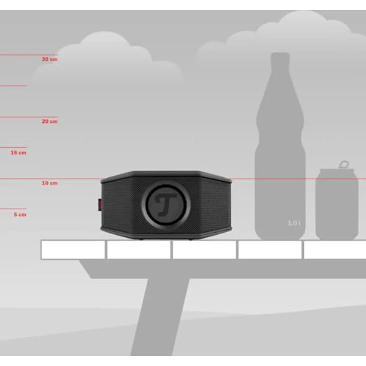 Teufel ROCKSTER GO 2 – Mobiler Bluetooth-Lautsprecher, 15h Akku, IP67 wasserdicht, Dual Pairing, MP3-Player, Mikrofon, Schwarz/Rot – Bild 6