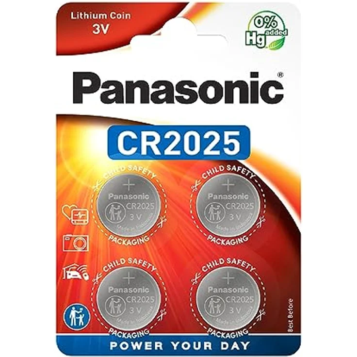 Panasonic CR2025 Lithium Knopfzelle, 3V, 4er Pack – Bild 2