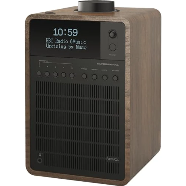 Revo SuperSignal DAB+-DAB-UKW Radio (DAB+-DAB-UKW,Bluetooth aptX,Aux In,Cinch-Out,Kopfhörer Ausgang,Fernbedienung,inkl. Netzteil) Walnuß-Schwarz – Bild 2