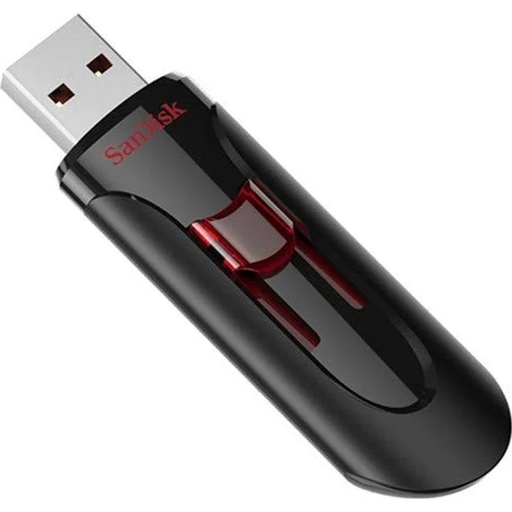 Sandisk Ufm 64GB USB Cruzer Glide 3.0 64GB USB 3.0 (3.1 Gen 1) USB-Anschluss Typ A USB-Stick - USB-Sticks (64 GB, 3.0 (3.1 Gen 1), USB-Anschluss Typ A, Dia, Schwarz, Rot) – Bild 3
