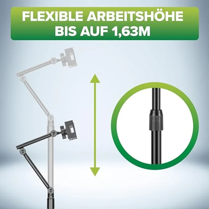 InLine Tablet Halterung mit Bodenplatte aus Metall, höhenverstellbar bis 1,63m, universell bis 12,9", schwarz – Bild 2