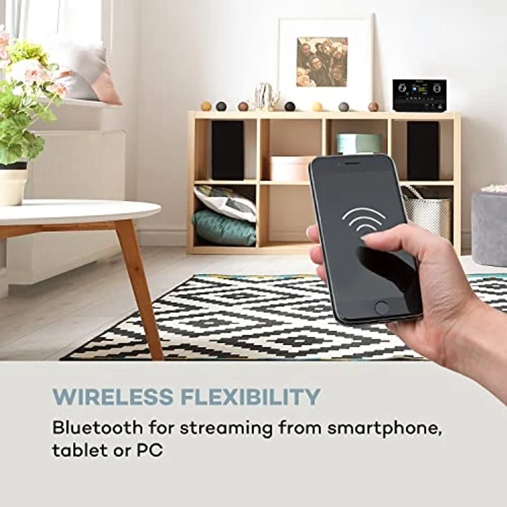 Auna Connect System S Stereoanlage + Lautsprecher 20Wmax Internet-DAB+-UKW CD-Player silber Schwarz – Bild 9