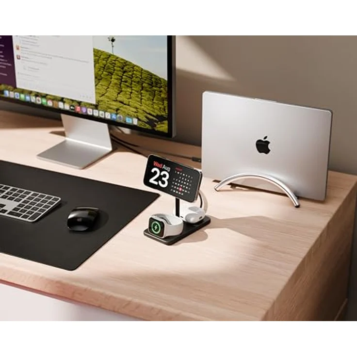 Twelve South HiRise 3 Deluxe induktive Ladestation Bis zu 3 Geräte gleichzeitig Laden, mit Schnellladefunktion Schwarz – Bild 4