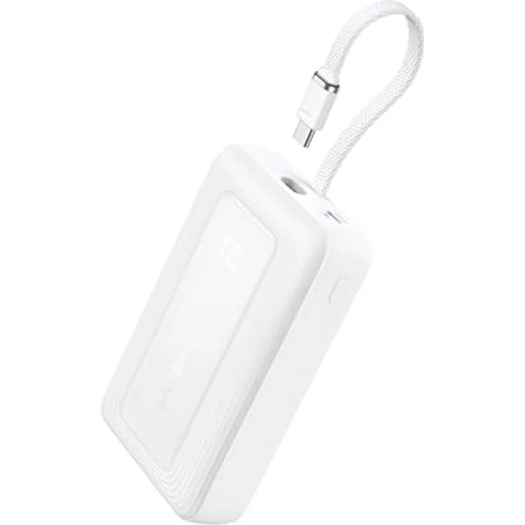 Anker Power Bank, Powerbank 20000mAh 30W mit integriertem USB-C Kabel, Schnellladefunktion, ActiveShield 2.0-Technologie - Schwarz