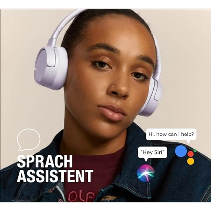 Fresh 'n Rebel Code Fuse, Bluetooth-Kopfhörer on-Ear, kabellos, 30 Stunden Spielzeit, mit Mikrofon und Sprachassistent, Lautstärkeregler und Wiedergabe/Pause-Tasten, faltbar (Dreamy Lilac) – Bild 5