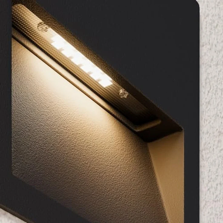 Lucande LED Wandeinbaulampe aussen für Wege, Treppen, Eingänge | IP54 | LED Außenleuchte dunkelgrau |Wandeinbaustrahler | Treppenbeleuchtung außen | inkl. 1 x 3W LED Leuchtmittel A+ – Bild 10