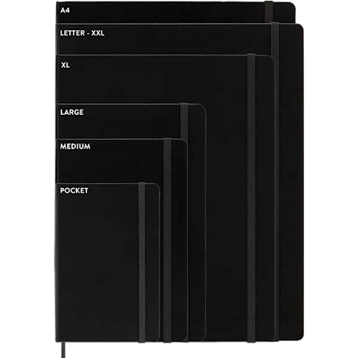 Moleskine Cahier A5 Notizbuch, blanko, schwarz, 3er-Set mit stabiler Fadenheftung und Innentasche – Bild 6
