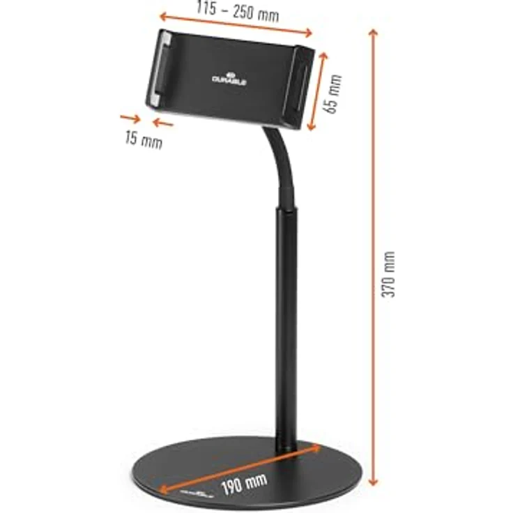 Durable Tablet Halterung TWIST TABLE, 4,7-13 Zoll, Standfuß schwarz, 894101 – Bild 3
