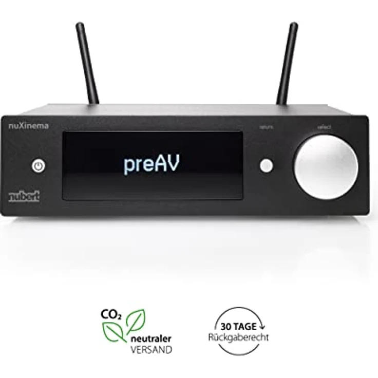 Nubert nuXinema preAV | schwarzer AV-Vorverstärker | Für vollen Surround-Sound | Wireless und komfortabel | Mit Dolby Atmos® und DTS:X | Schaltzentrale für max. 9 Quellen | Geringer Stromverbrauch – Bild 2