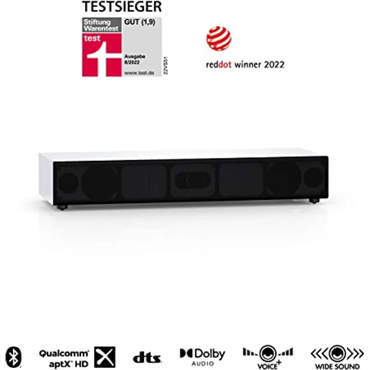Nubert nuPro AS-3500 | Weiße Soundbar | Mit DTS und Dolby Audio | Soundplate für Streaming | TV-Lautsprecher mit Bluetooth aptX HD | Vollaktive Soundbase in 2 Wegen | Sounddeck für Zuhause – Bild 2