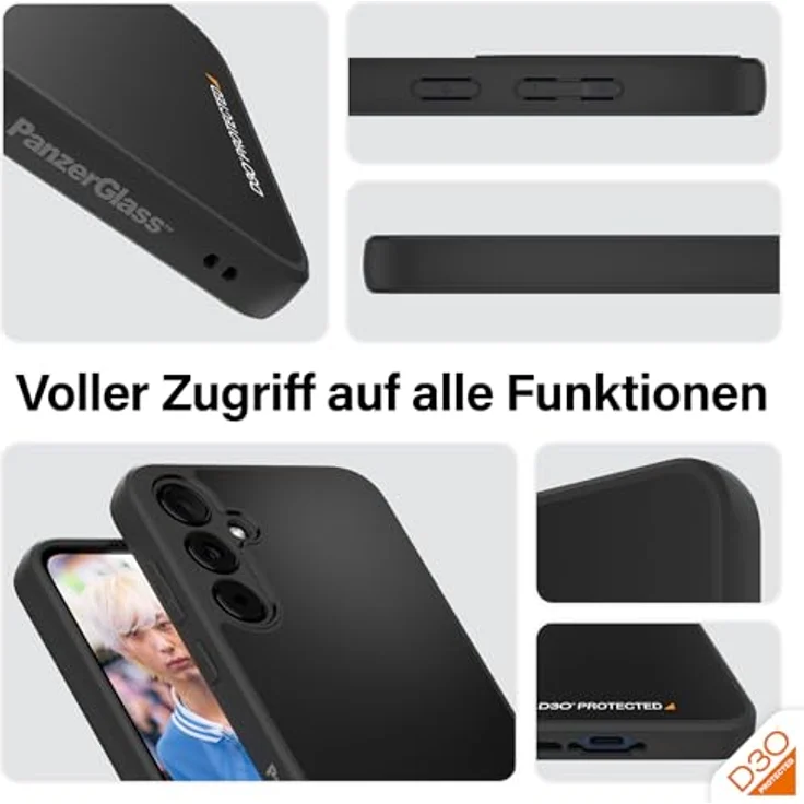Panzer Glass Ultimativer Schutzhülle für Samsung Galaxy A55 HardCase mit D3O - Langlebig und Nachhaltig, Schwarz – Bild 5