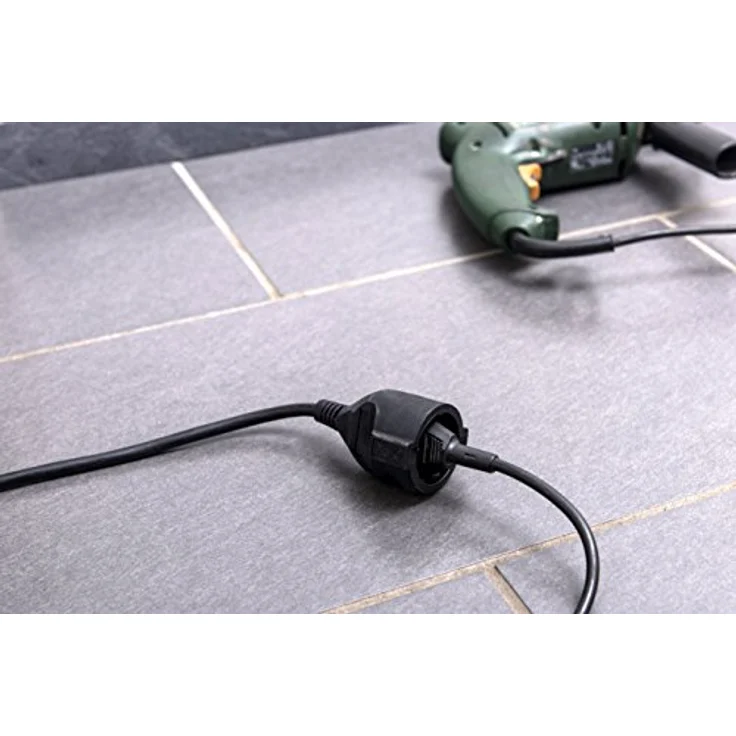 Meister Schutzkontakt-Verlängerung - 25 m Kabel - schwarz - Kunststoffleitung - IP20 Innenbereich - Verlängerungskabel mit Kindersicherung - Schuko-Verlängerung - 7433220 – Bild 2