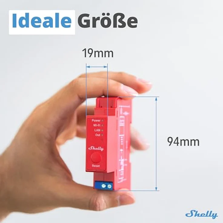 Shelly1 PRO PM Home Relais WLAN & LAN Schaltaktor Max. 16A BT Messfunktion, Black – Bild 2
