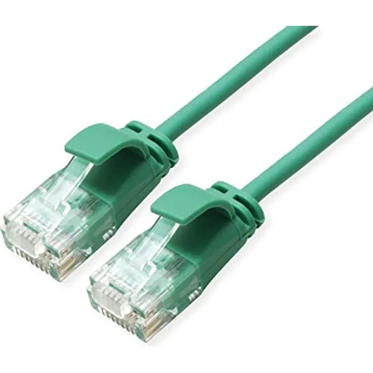 ROLINE UTP DataCenter Patchkabel Kat.6A (Class EA), LSOH, slim, grün, 0,15 m