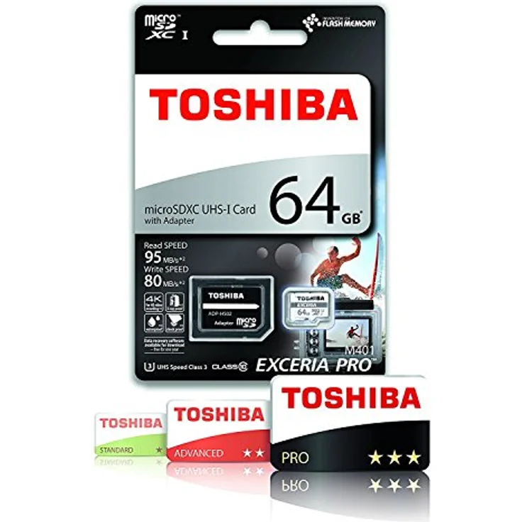 Toshiba THN-M401S0640E2 64 GB EXRIA PRO M401 MicroSD-Karte – Bild 3