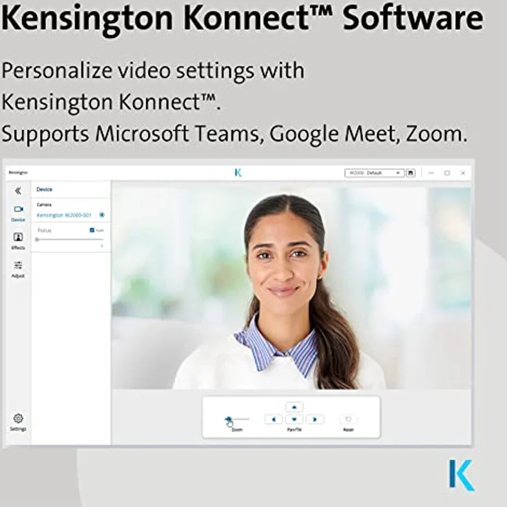 Kensington W2050 Pro 1080p Autofokus-Webcam, Strom über USB, 2 integrierte Mikros mit Noise Reduction, Weitwinkel-Zoom in HD, Digitale PC-Kamera für Einzel- und Gruppen-Videokonferenzen (K81176WW) – Bild 5