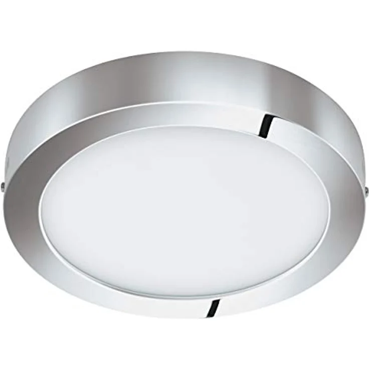 EGLO LED Deckenleuchte Fueva 1, 1 flammige Deckenlampe, Chrom/Weiß, Ø 30 cm, warmweiß, IP44 – Bild 1