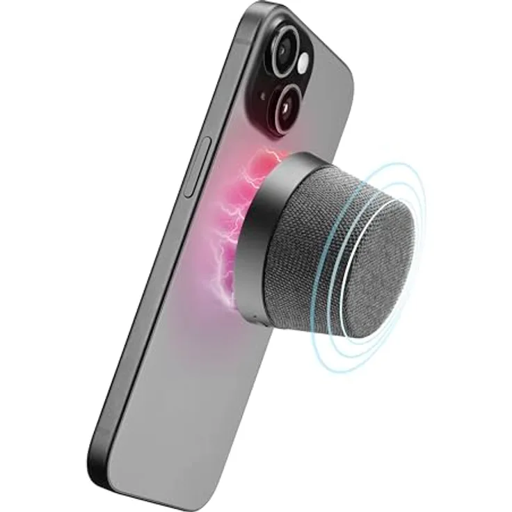 cellularline Bluetooth MAG Lautsprecher Schwarz, 3 Watt Leistung, TWS-Funktion, magnetische Anbringung