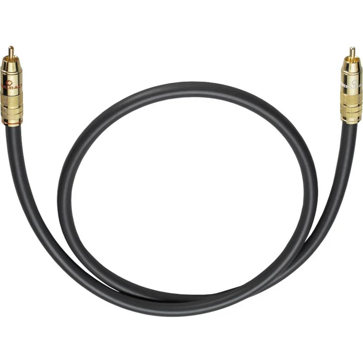 Oehlbach 204503 Audio Anschlusskabel 3.00m, vorkonfektioniertes Subwoofer-Kabel mit 24 Karat vergoldetem Cinch-Stecker, Anthrazit