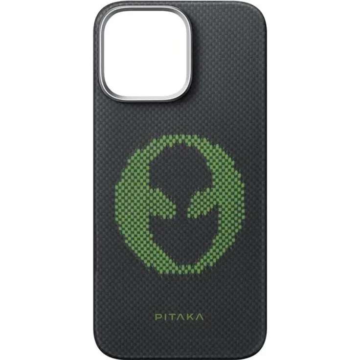 PITAKA x Aries Tactile Woven Case Alien für iPhone 16 Pro Max, Glow-in-the-Dark Hülle mit Lumintex™ Technology und texturiertem Design