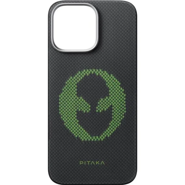 PITAKA x Aries Tactile Woven Case Alien für iPhone 16 Pro Max, Glow-in-the-Dark Hülle mit Lumintex™ Technology und texturiertem Design