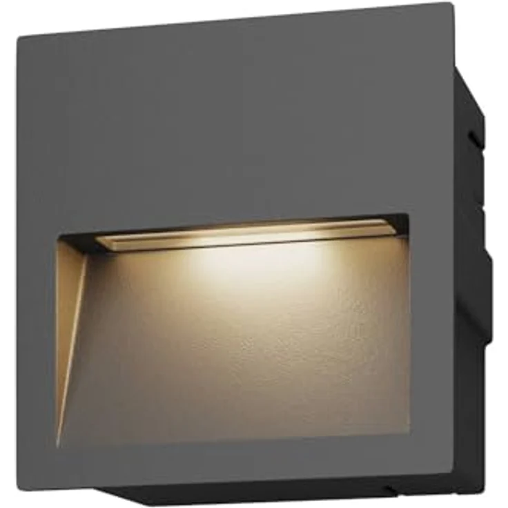 Lucande LED Wandeinbaulampe aussen für Wege, Treppen, Eingänge | IP54 | LED Außenleuchte dunkelgrau |Wandeinbaustrahler | Treppenbeleuchtung außen | inkl. 1 x 3W LED Leuchtmittel A+ – Bild 2