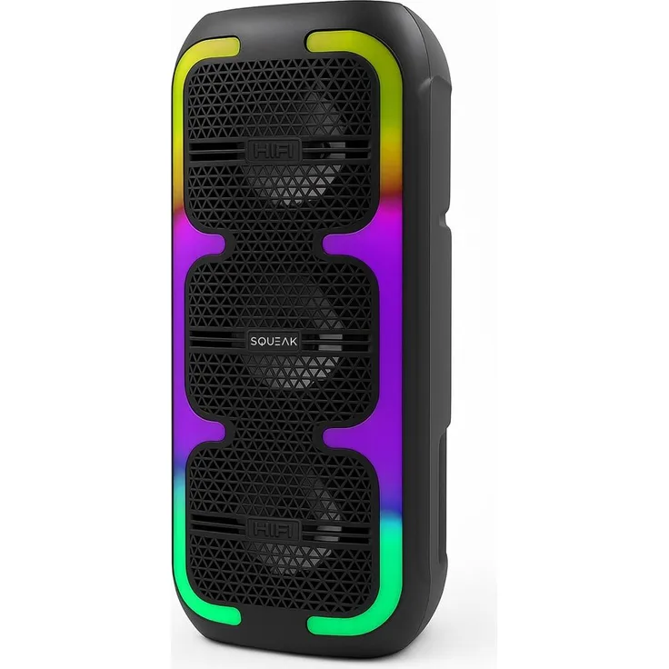 Squeak Karaoke Beatone BT 5.3 SQ1009, Bluetooth-Lautsprecher mit 45 Watt Leistung, 10 Stunden Akkulaufzeit, USB-C, Aux und microSD Anschluss, tragbar