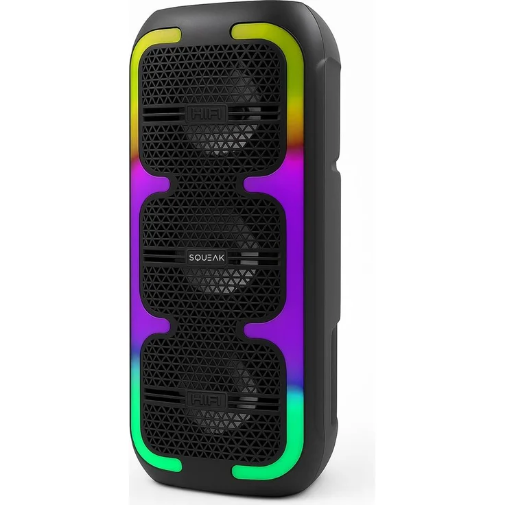 Squeak Karaoke Beatone BT 5.3 SQ1009, Bluetooth-Lautsprecher mit 45 Watt Leistung, 10 Stunden Akkulaufzeit, USB-C, Aux und microSD Anschluss, tragbar