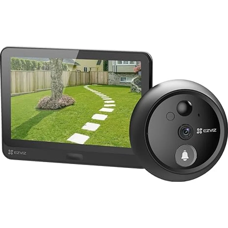 EZVIZ CS-HP4 Überwachungskamera Silber 1080p 2MP mit 155°-Objektiv, 4.3 Zoll Display und 512 GB Speicherkarte – Bild 2